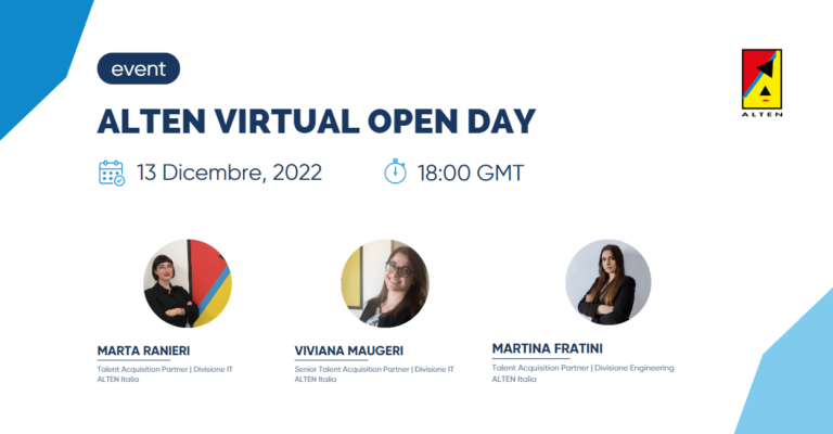 ALTEN Virtual Open Day – 13 Dicembre 2022